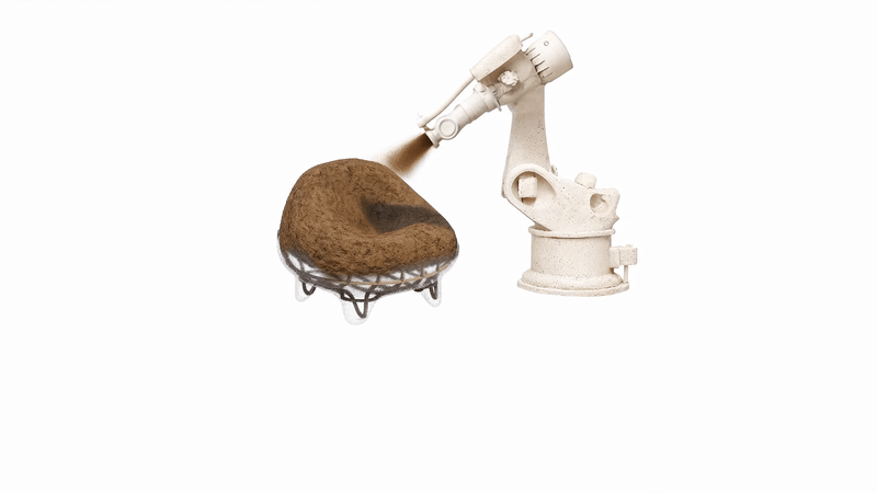 WoodSpray robot arm spraying structure